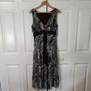 Vintage Connected Apparel Multi-Colored Dress Size 6/Med Babydoll Y2K Floral Mid